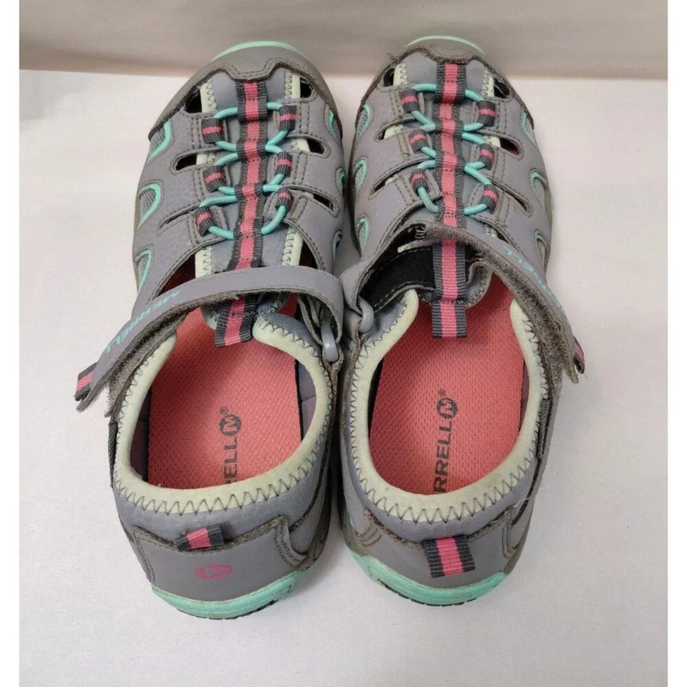 Merrell Kids Hydro H2O Hiker Sport Sandal (Gray, Pink and Turquoise) Size 3M